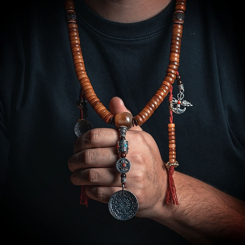 Tibetisches Yak-Knochen-Mala-Armband mit 108 Perlen