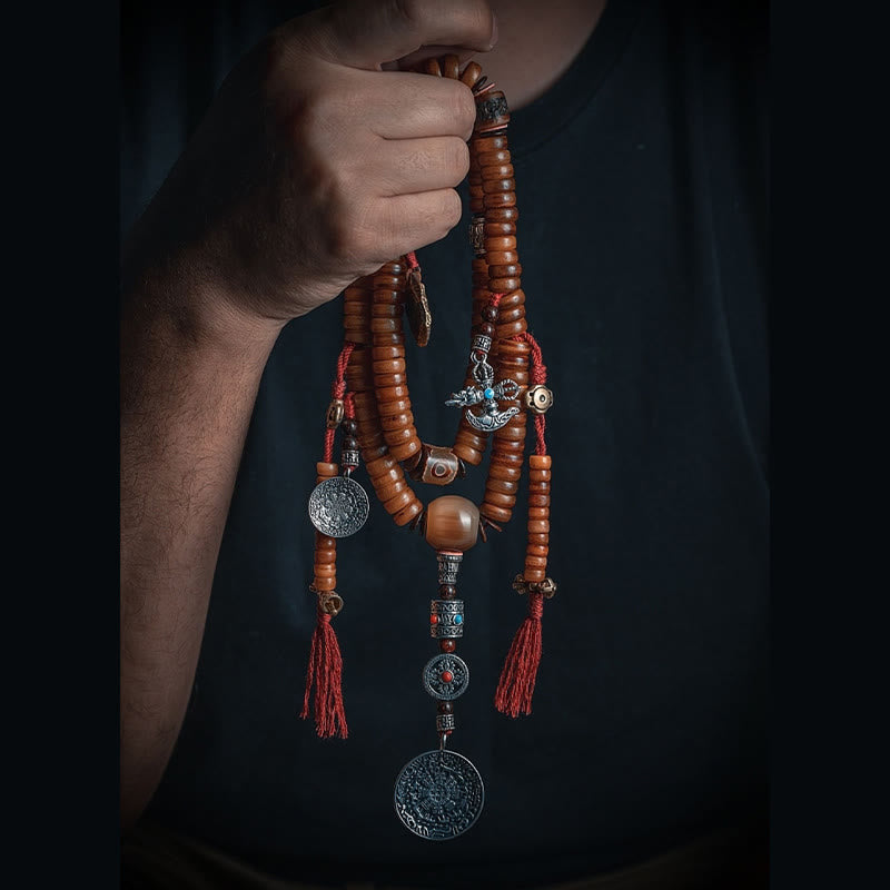 Tibetisches Yak-Knochen-Mala-Armband mit 108 Perlen