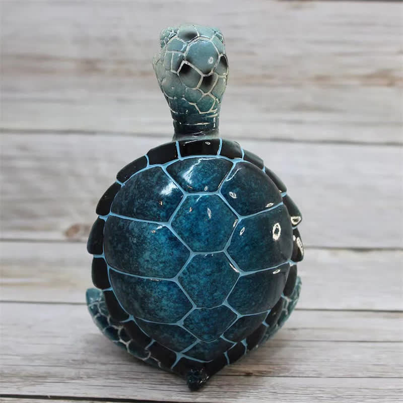 Tibetische Yoga-Meditations-Schildkröte-Statue aus Kunstharz für Weisheit