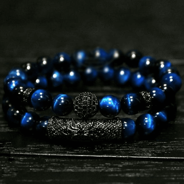 Armbänder aus Tigerauge und schwarzem Achat