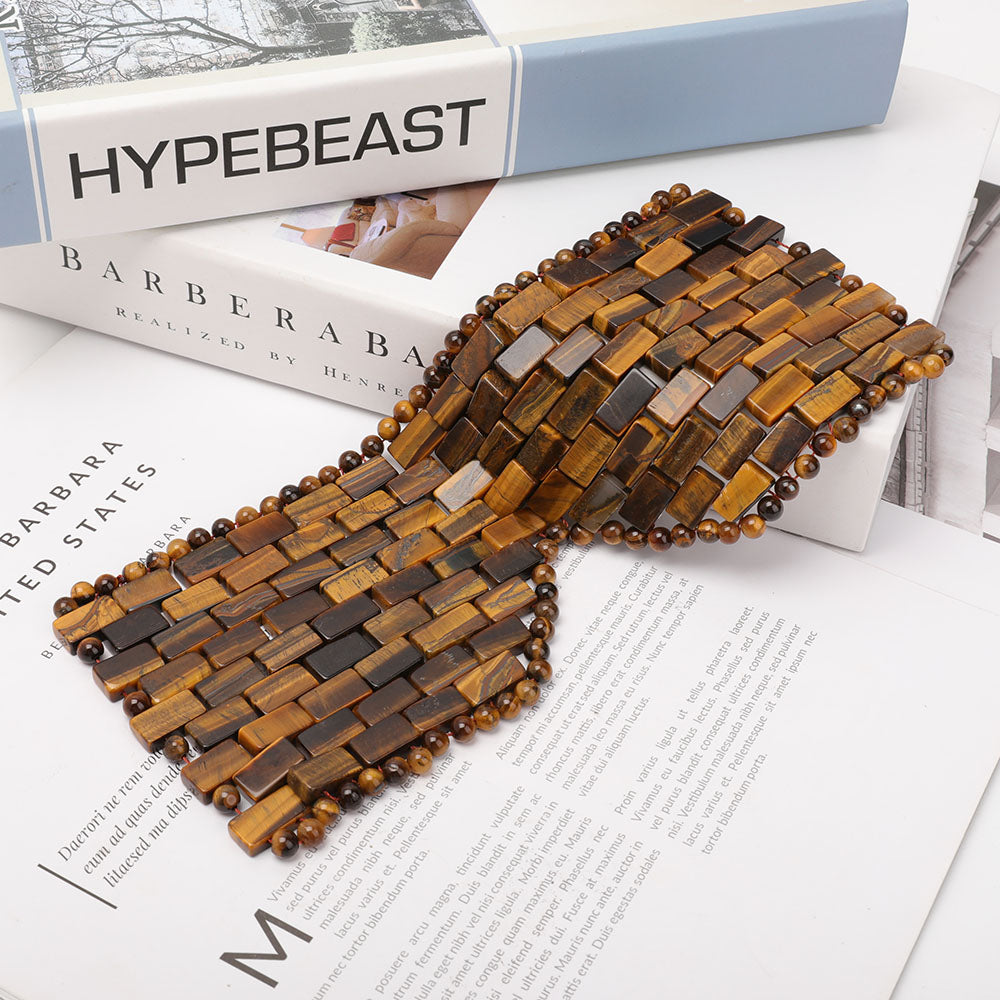 Tigerauge Augenbinde Spiritueller Schmuck zum Schutz 23cm