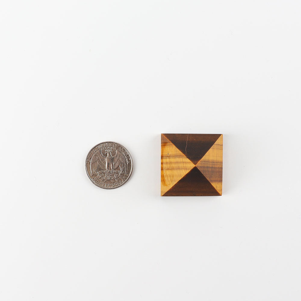 Tiger Eye Crystal Pyramid 1.25" Healing Energy Carving