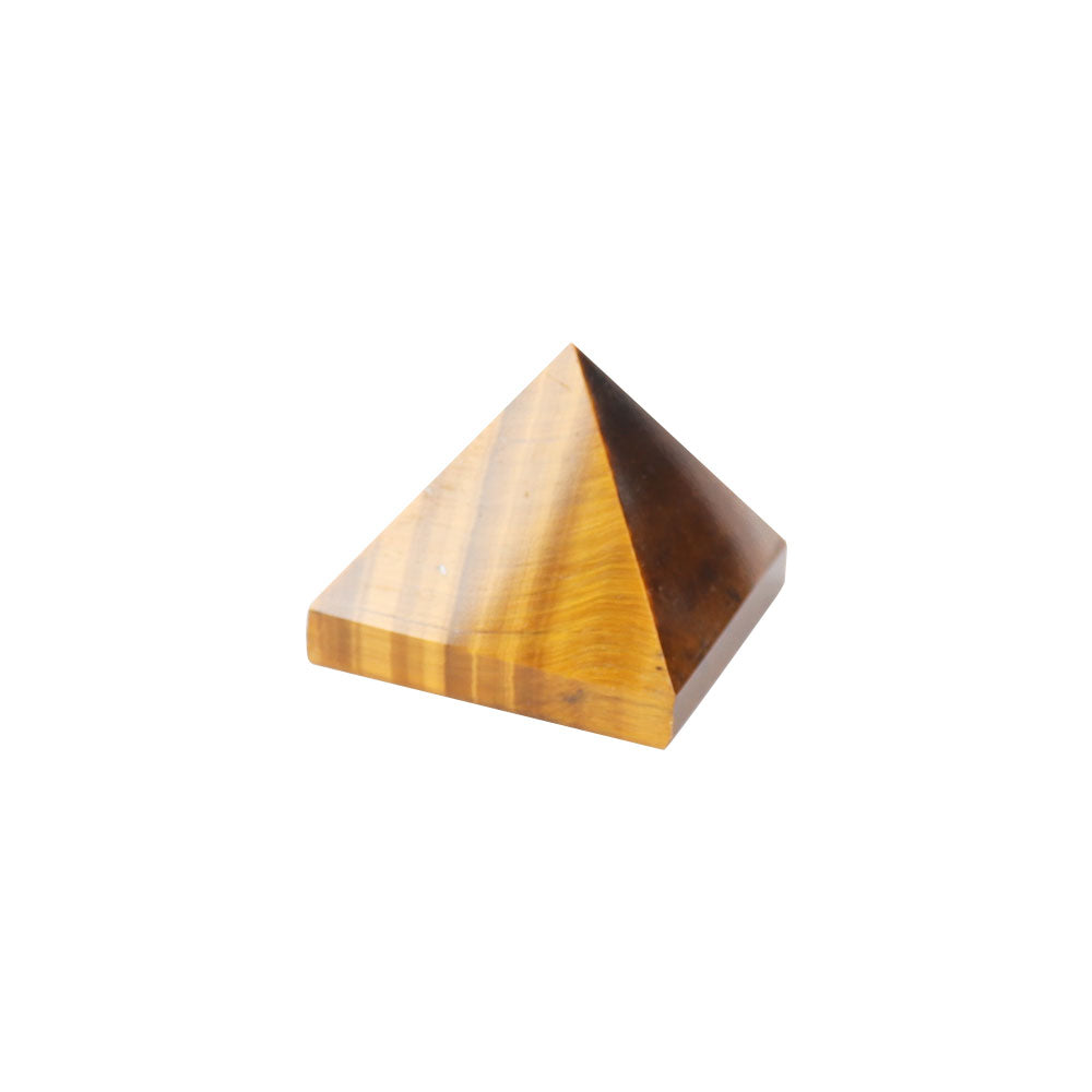 Tiger Eye Crystal Pyramid 1.25" Healing Energy Carving