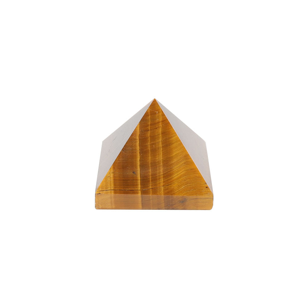 Tiger Eye Crystal Pyramid 1.25" Healing Energy Carving