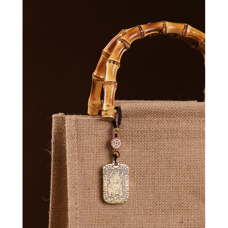 Tigerauge Gott des Reichtums Halskette | Kupfer Schutz Charm