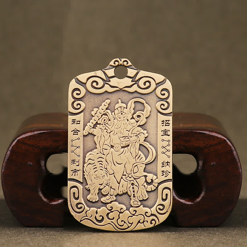 Tigerauge Gott des Reichtums Halskette | Kupfer Schutz Charm