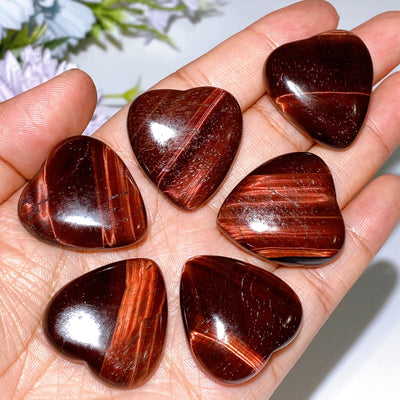 Tigerauge Herz Cabochon Anhänger 30-42mm Heilkristall