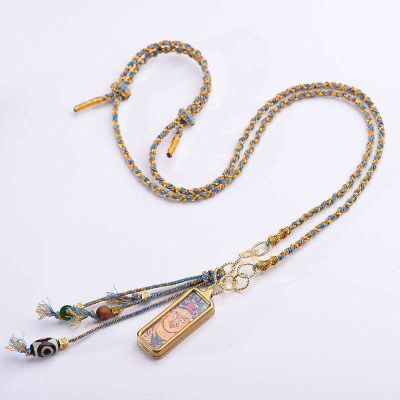 Halskette aus Titanstahl mit Anhänger „Fünf Götter des Reichtums“