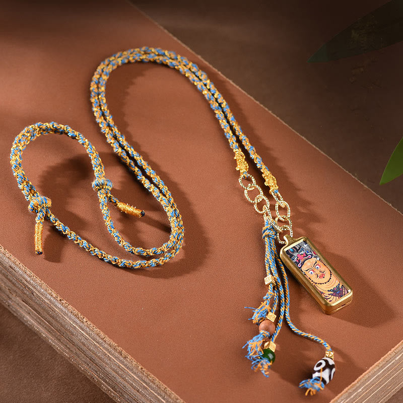 Halskette aus Titanstahl mit Anhänger „Fünf Götter des Reichtums“