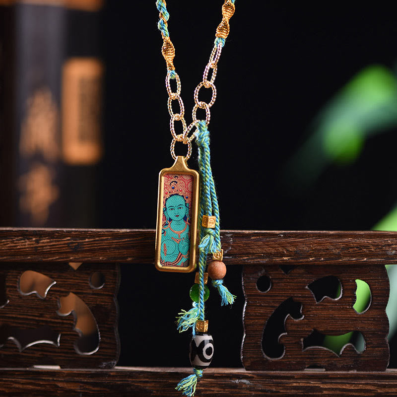 Halskette aus Titanstahl mit Anhänger „Fünf Götter des Reichtums“