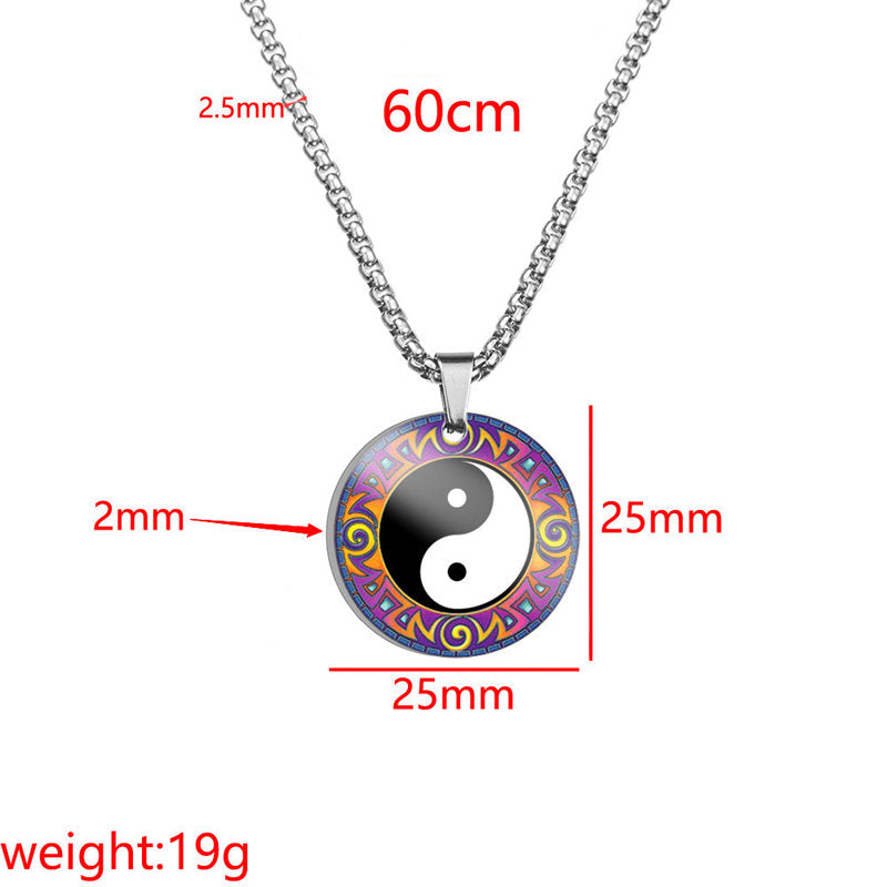 Titanstahl Yin Yang Koi Fisch Harmonie Halskette