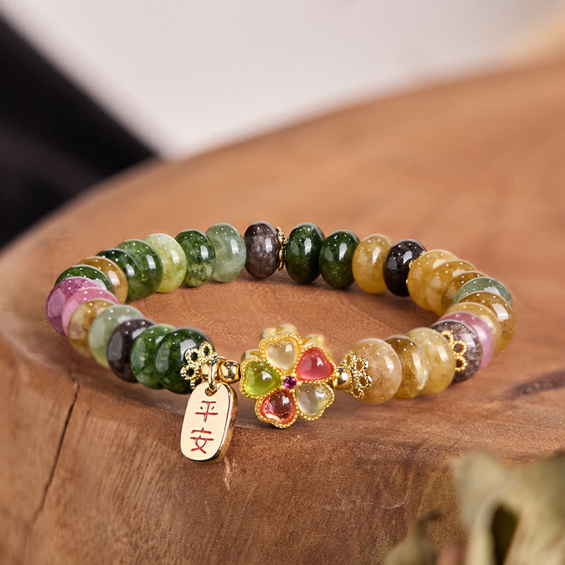Turmalin Jade Safe and Well Love Armband 14-16cm Unisex