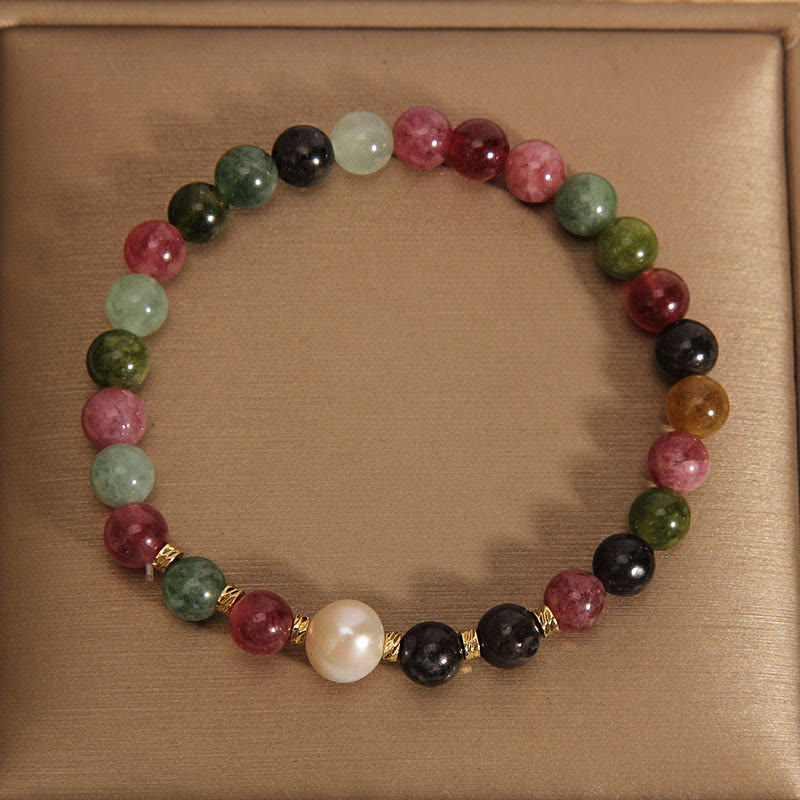 Turmalin Perle Weisheit Heilung Spirituelles Armband Unisex