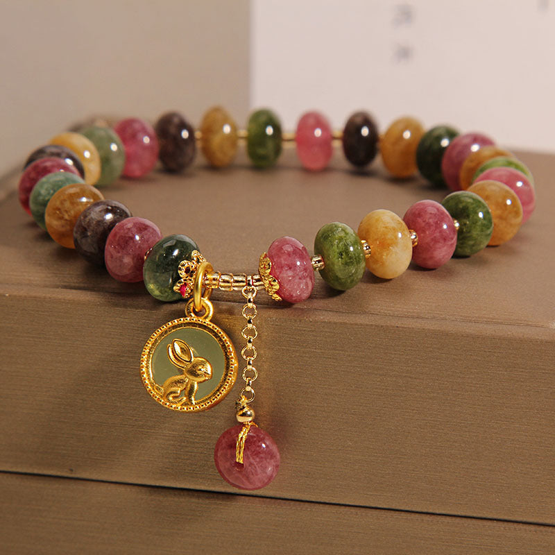 Turmalin Positive Kaninchen Charm Armband 14-16cm Handgelenk