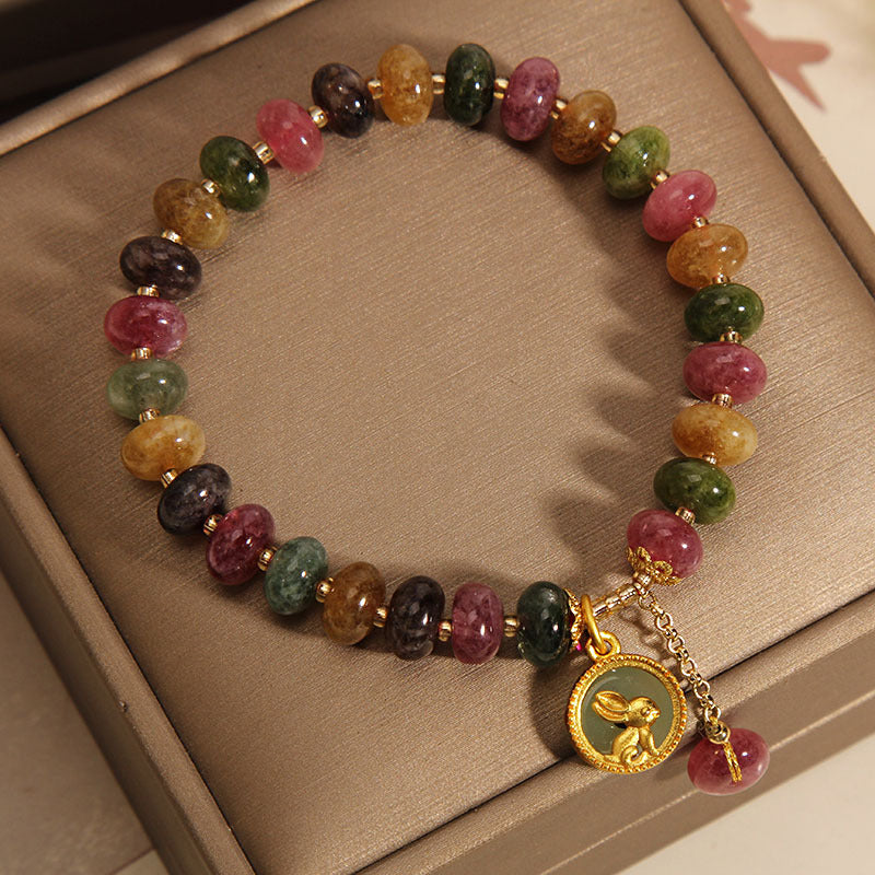 Turmalin Positive Kaninchen Charm Armband 14-16cm Handgelenk