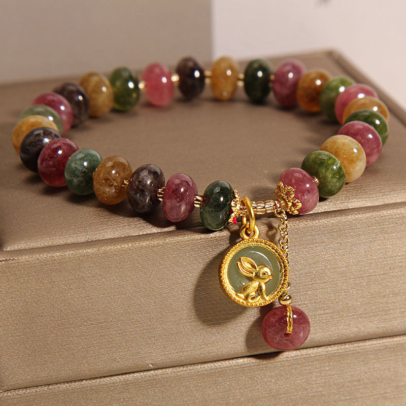 Turmalin Positive Kaninchen Charm Armband 14-16cm Handgelenk