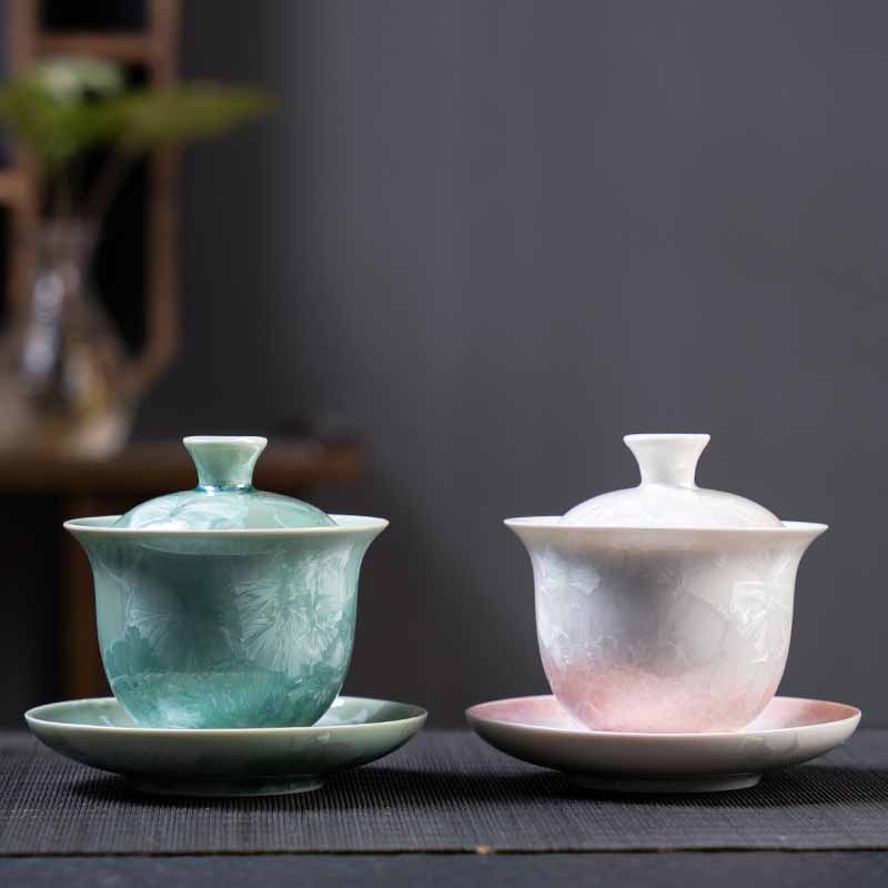 Traditionelle Sancai-Gaiwan-Teetasse aus Keramik, 180 ml, für Meditation