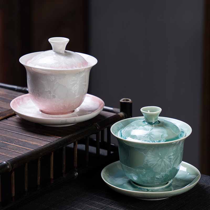 Traditionelle Sancai-Gaiwan-Teetasse aus Keramik, 180 ml, für Meditation