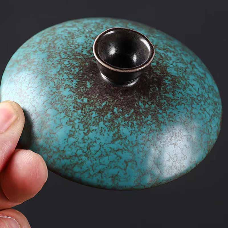 Traditionelle Gaiwan-Teetasse aus Keramik in Kieferngrün | 150 ml | Zen-Dekor