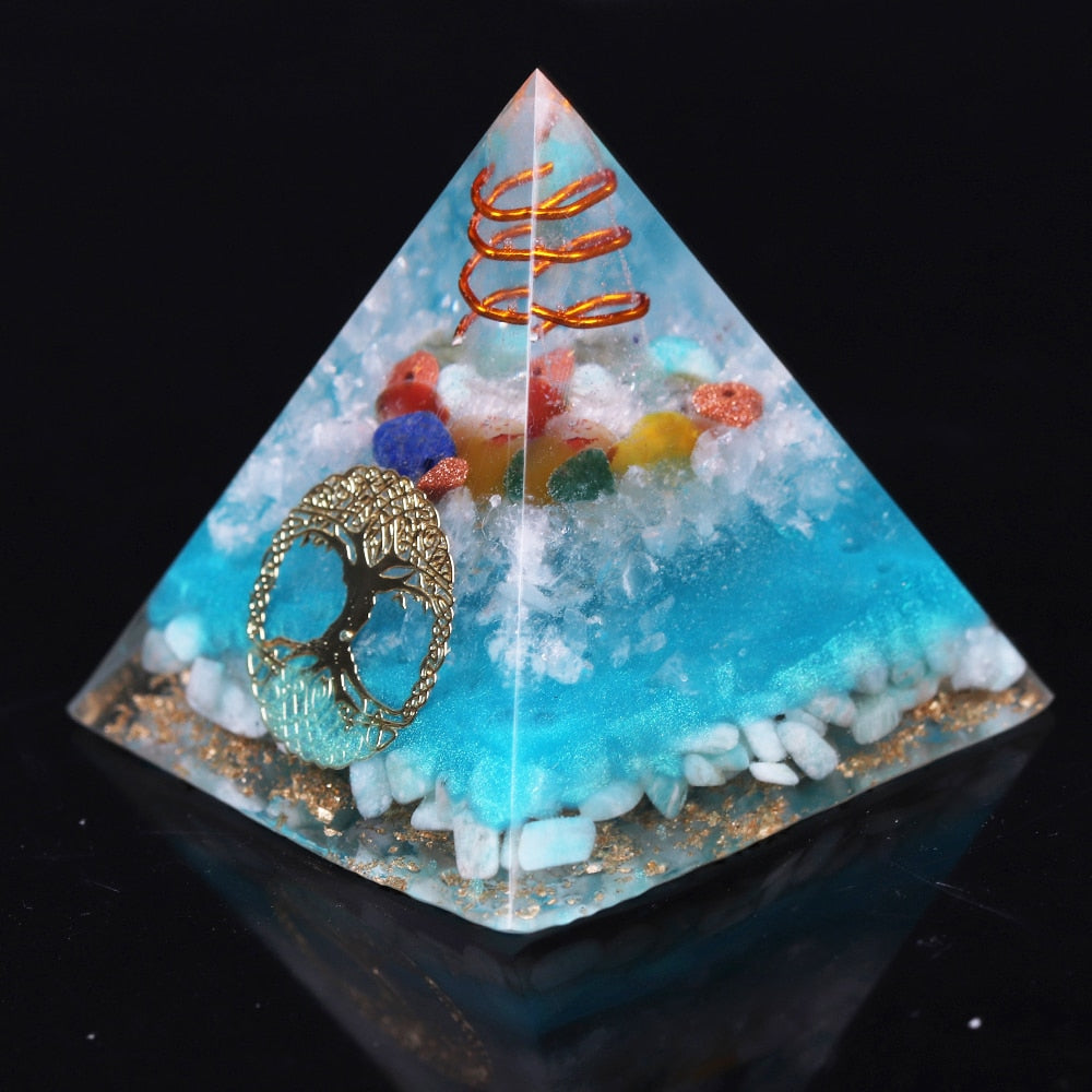 Baum des Lebens Amazonit 7 Chakra Orgon Pyramide