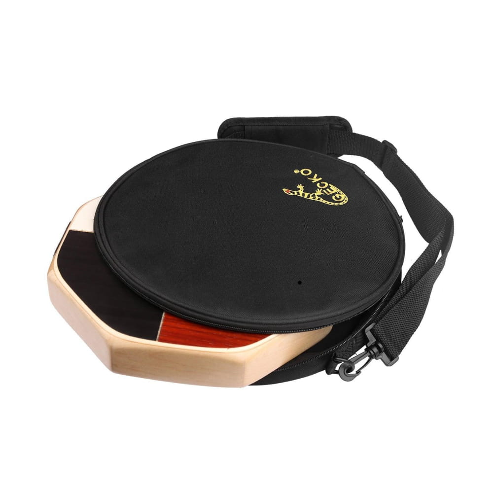 Black and copper drum practice pad with strap for Tricolor Cajon Drum set