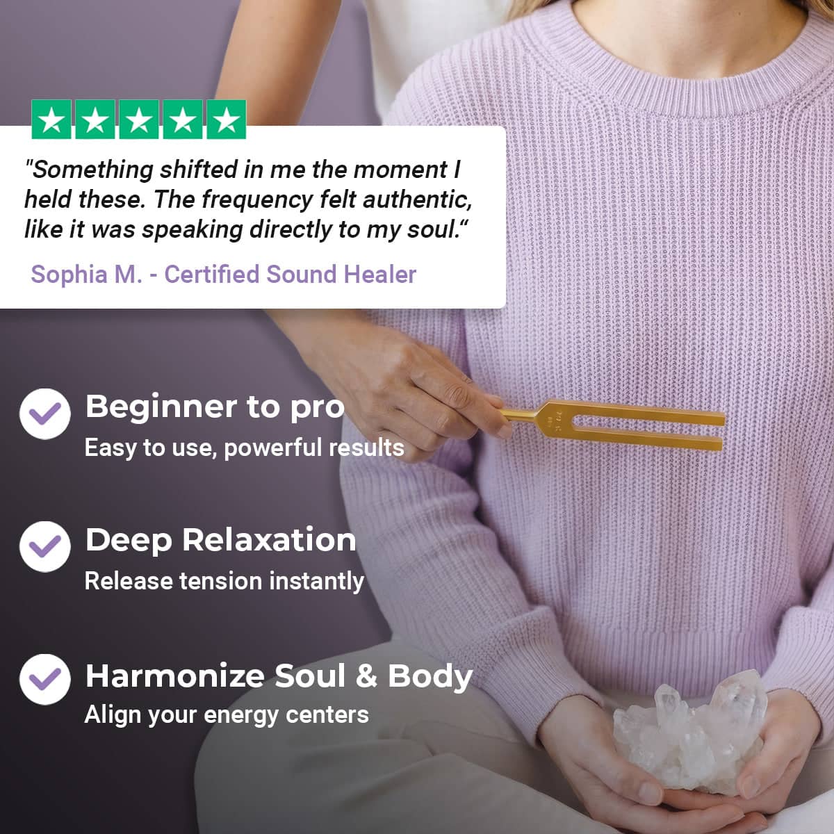 24K Gold 8pc Chakra Tuning Fork Set - Root to Crown Healing - Customer Review