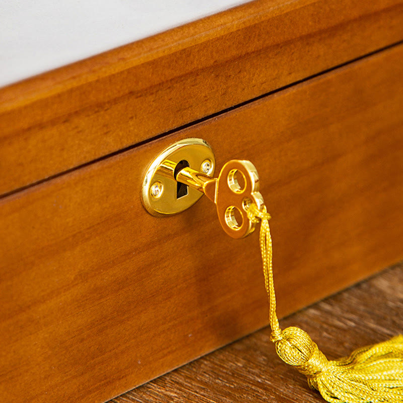 Zweilagige Schmuckschatulle aus Massivholz | Spirituelle Aufbewahrung im Vintage-Stil