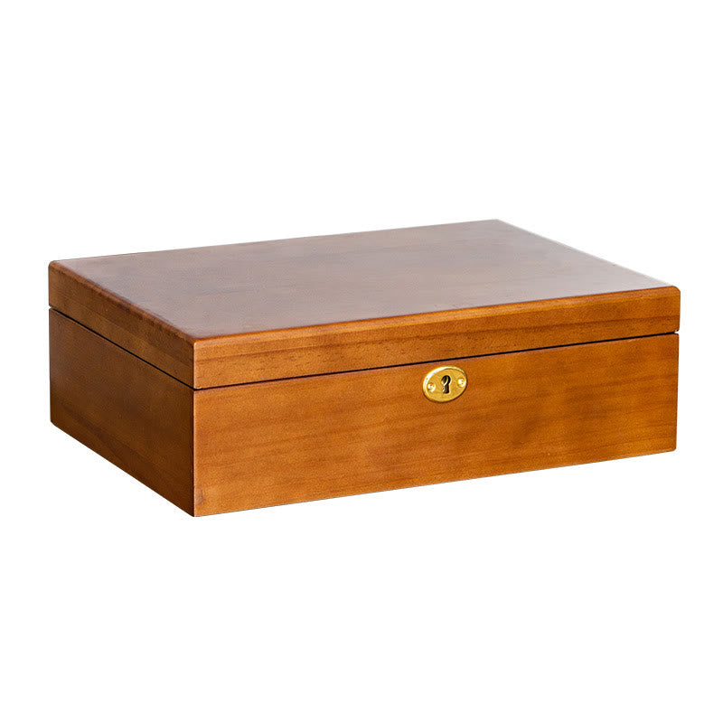 Zweilagige Schmuckschatulle aus Massivholz | Spirituelle Aufbewahrung im Vintage-Stil