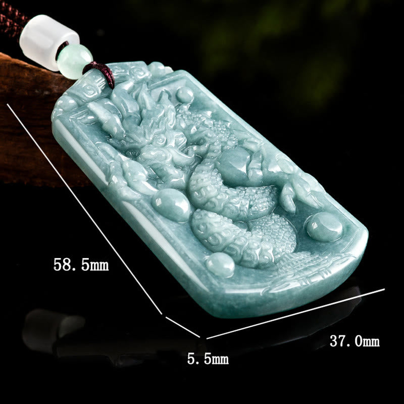 Einzigartige Jade-Drachen-Halskette Schutz &amp; Erfolg