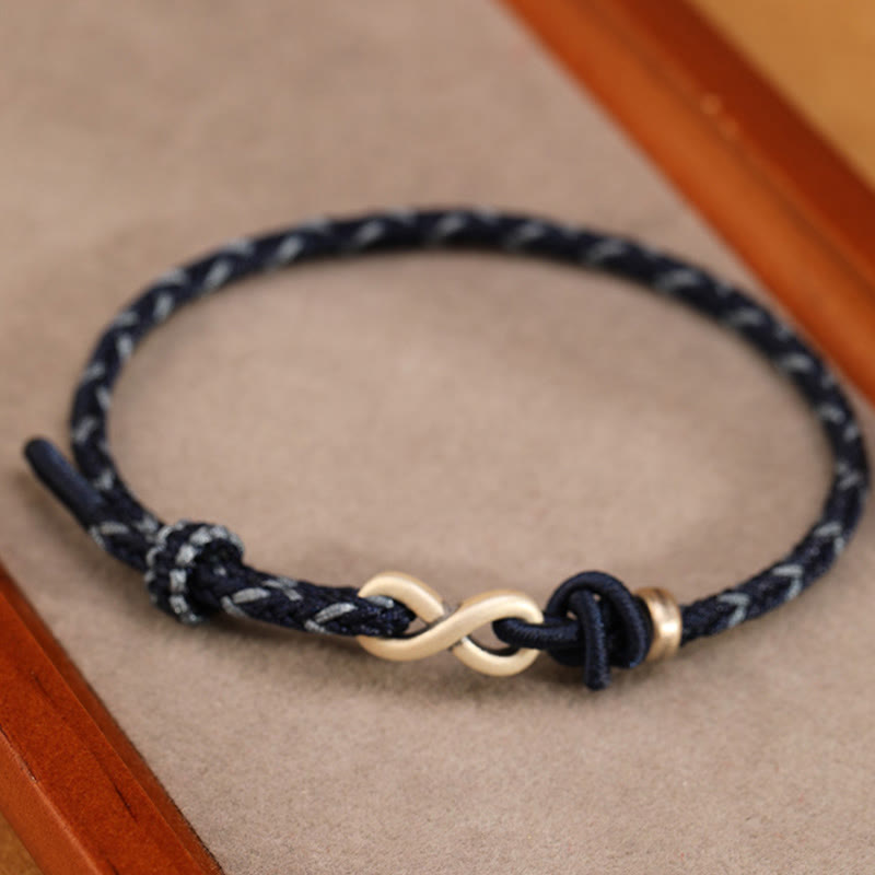 Unisex-Armband aus roter Schnur, 14–18 cm, mit Unendlichkeitsknoten aus Sterlingsilber