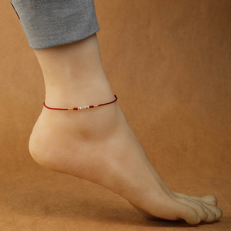 Unisex-Schutzarmband aus 925er Sterlingsilber mit roter Schnur