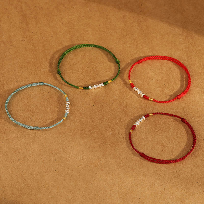 Unisex-Schutzarmband aus 925er Sterlingsilber mit roter Schnur