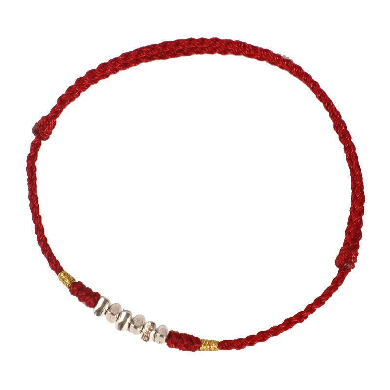 Unisex-Schutzarmband aus 925er Sterlingsilber mit roter Schnur