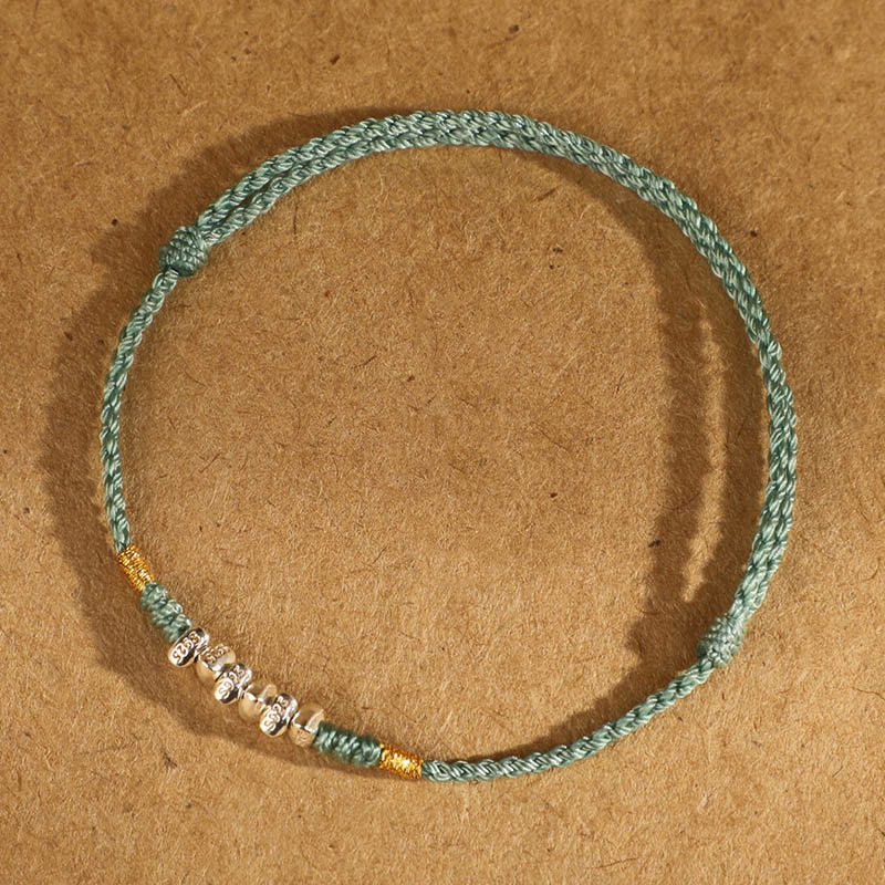 Unisex-Schutzarmband aus 925er Sterlingsilber mit roter Schnur