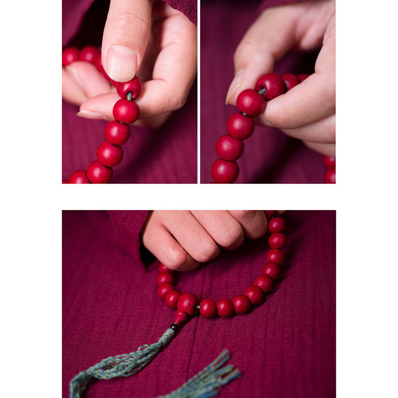 Unisex Abelia Biflora Holz Handgelenk Mala für Schutz &amp; Segen