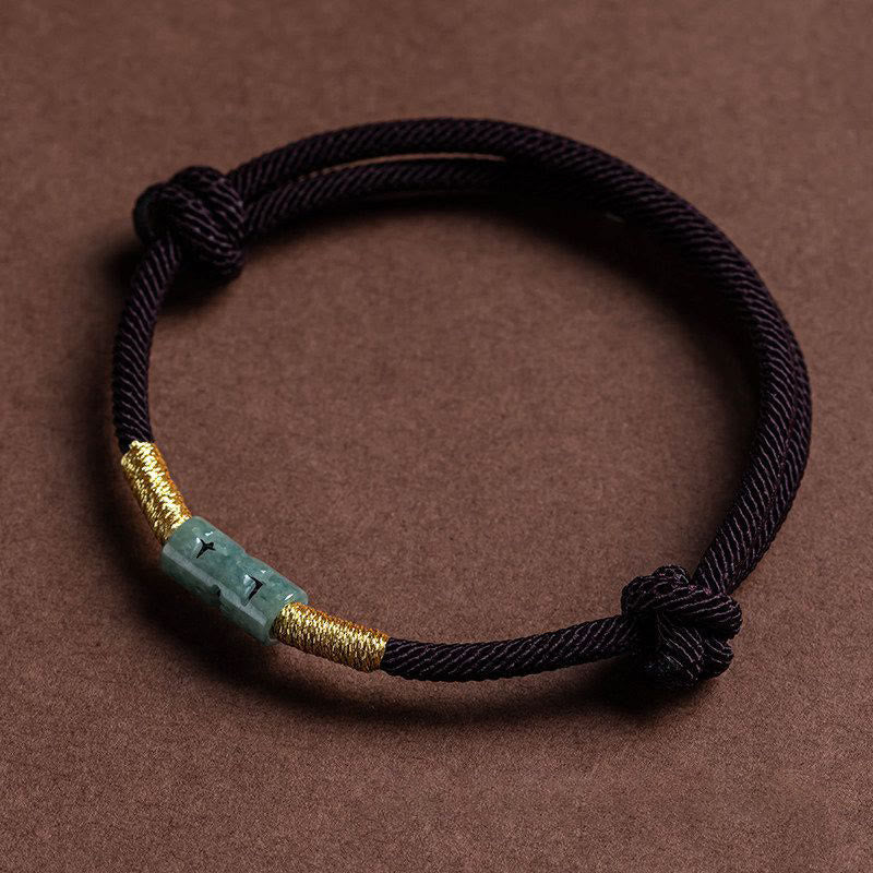Unisex verstellbares Jade-Glücksseil-Armband für Schutz und Glück