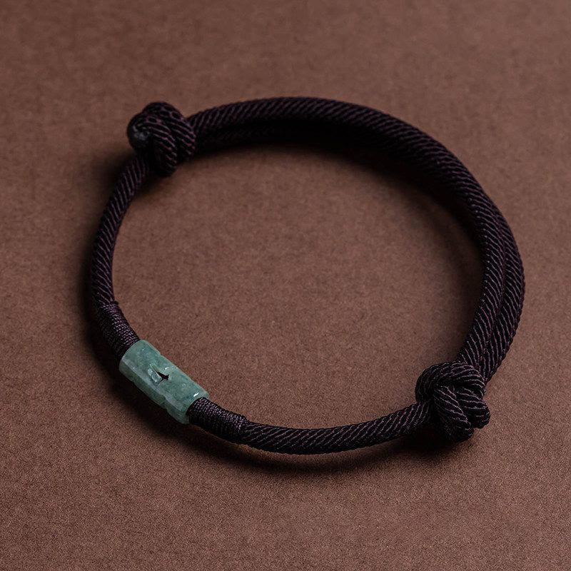 Unisex verstellbares Jade-Glücksseil-Armband für Schutz und Glück
