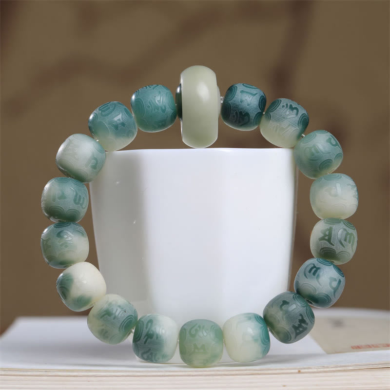 Unisex Bodhi Seed Om Mani Padme Hum Graviertes Armband