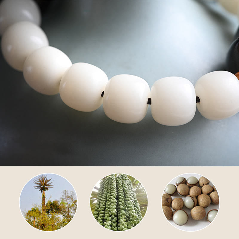 Spirituelles Armband mit Bodhi-Samen und Holz-Glückskatze für Unisex