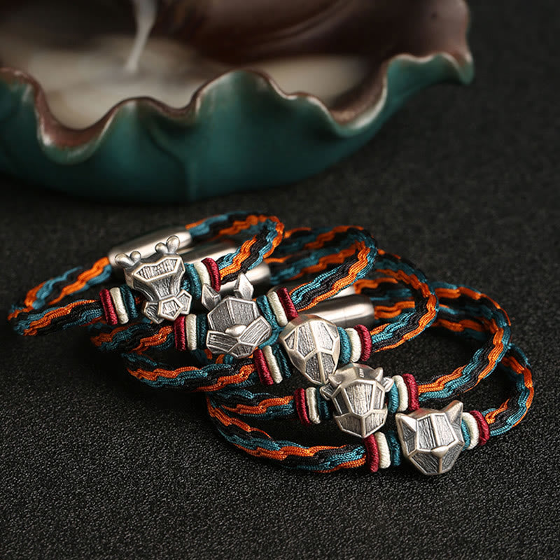 Unisex Chinesisches Sternzeichen Reinkarnationsknotenarmband | Sterlingsilber