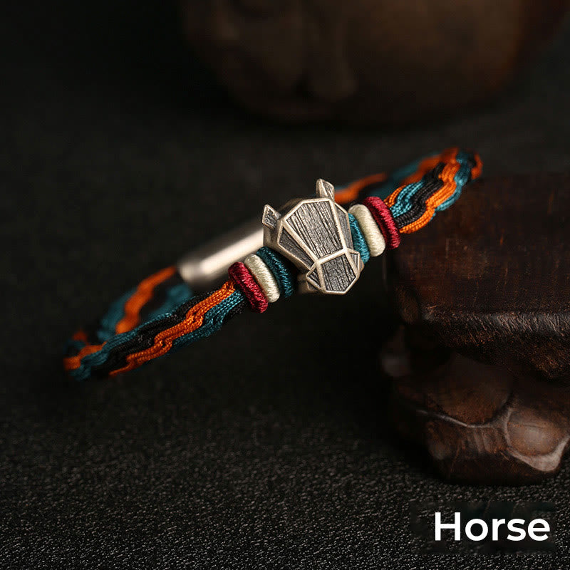 Unisex Chinesisches Sternzeichen Reinkarnationsknotenarmband | Sterlingsilber