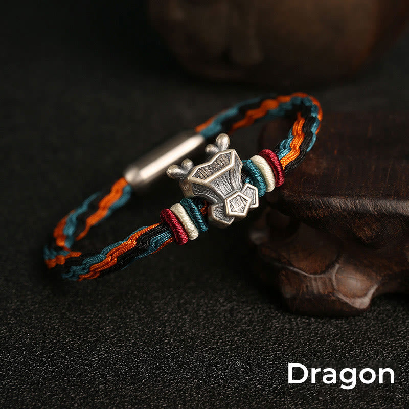Unisex Chinesisches Sternzeichen Reinkarnationsknotenarmband | Sterlingsilber