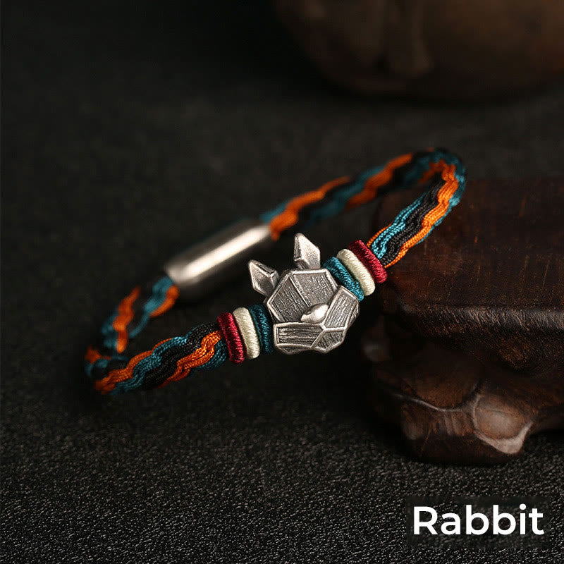Unisex Chinesisches Sternzeichen Reinkarnationsknotenarmband | Sterlingsilber