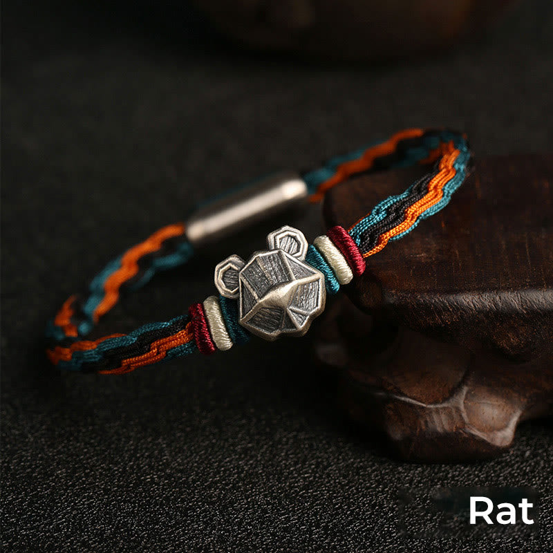 Unisex Chinesisches Sternzeichen Reinkarnationsknotenarmband | Sterlingsilber
