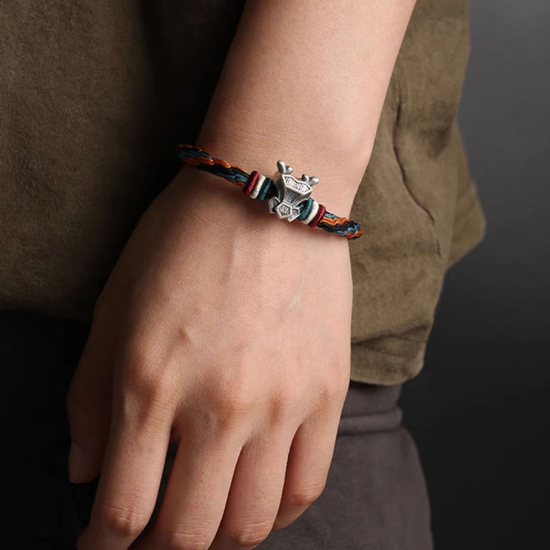 Unisex Chinesisches Sternzeichen Reinkarnationsknotenarmband | Sterlingsilber