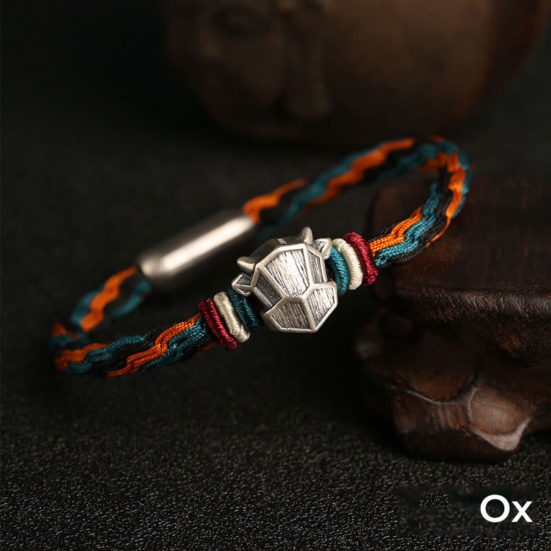 Unisex Chinesisches Sternzeichen Reinkarnationsknotenarmband | Sterlingsilber