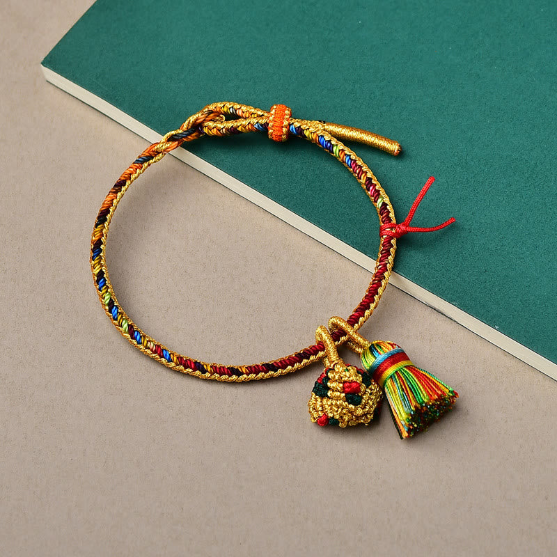 Unisex Buntes rotes Charm-Armband für Glück und Schutz