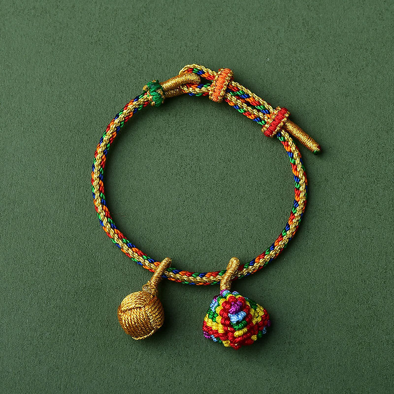 Unisex Buntes rotes Charm-Armband für Glück und Schutz