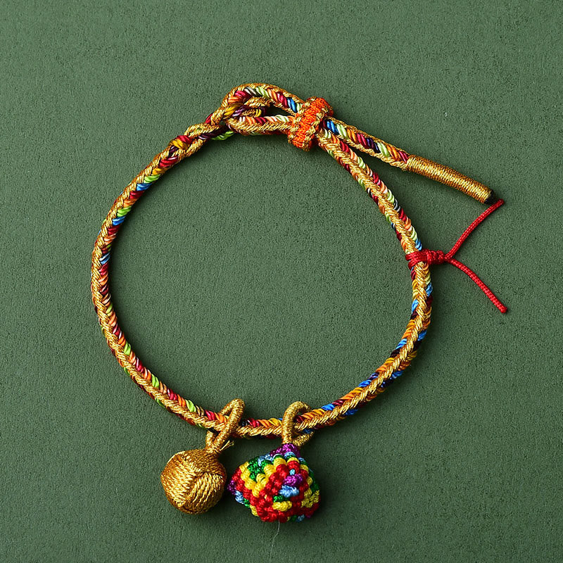 Unisex Buntes rotes Charm-Armband für Glück und Schutz