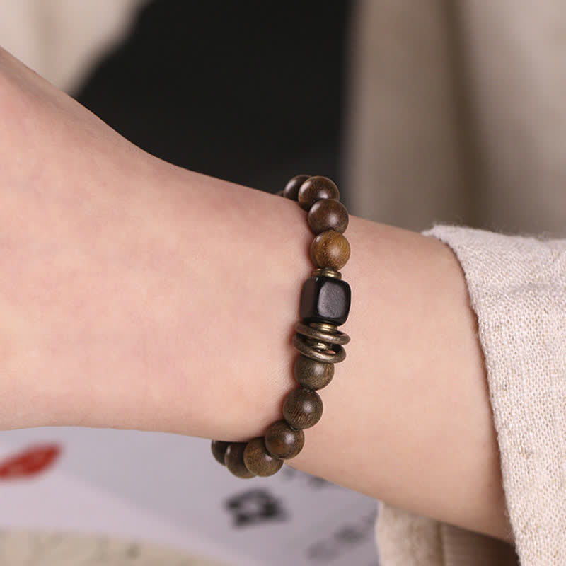 Unisex Grünes Sandelholz Beruhigendes Friedensarmband 8mm Perlen